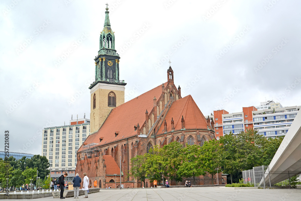 BERLIN, GERMANY. The Saint church of Maria in cloudy day