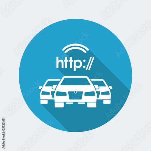 Web connected car icon