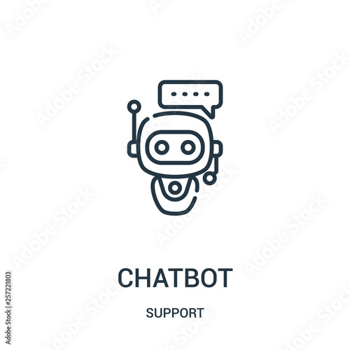 chatbot icon vector from support collection. Thin line chatbot outline icon vector illustration. Linear symbol for use on web and mobile apps, logo, print media.