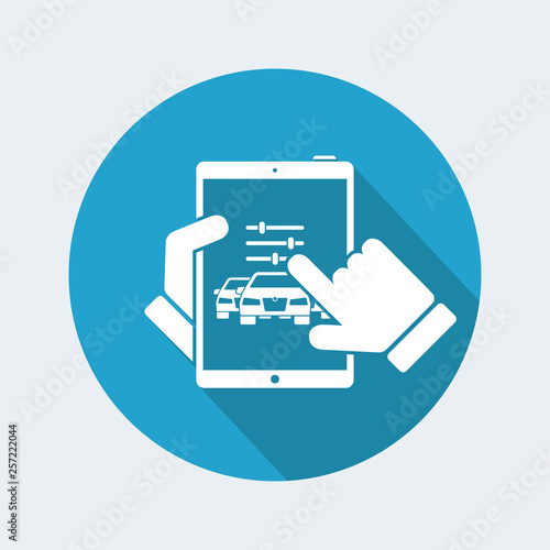 Customized car configuration panel on tablet
