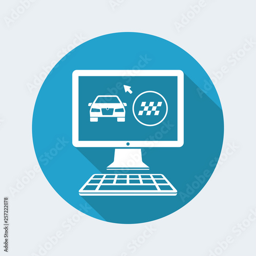 Sport car on computer