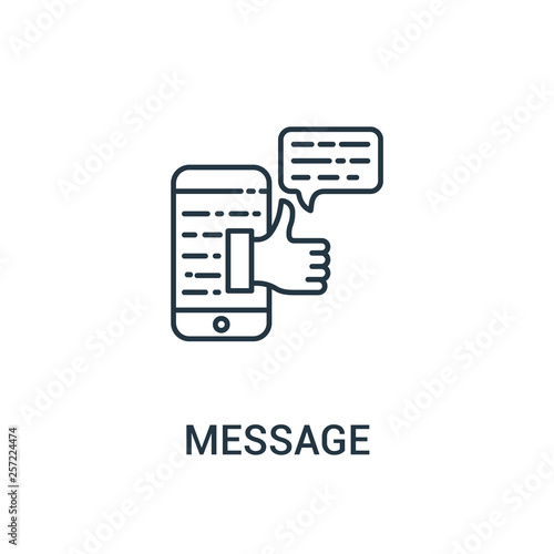 message icon vector from ads collection. Thin line message outline icon vector illustration. Linear symbol for use on web and mobile apps, logo, print media.