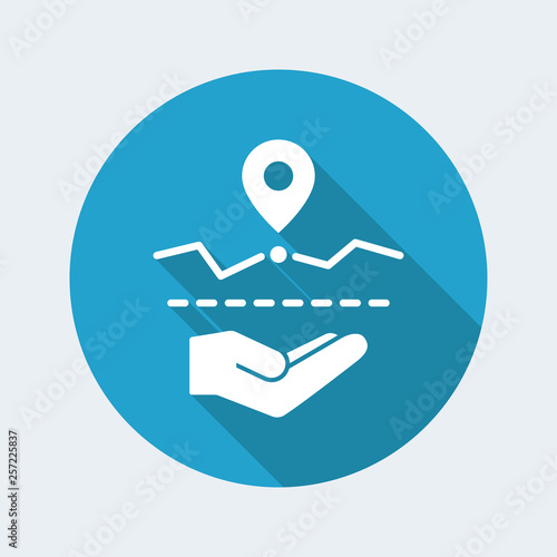 Road travel assistance icon