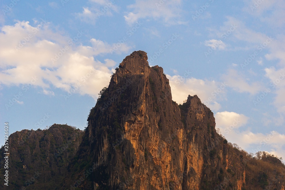 Panorama view of mountain peak and sky with cloud nature background Panorama view of mountain peak and sky with cloud nature background