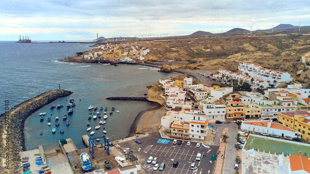 aerial view on Tajao Tenerife port