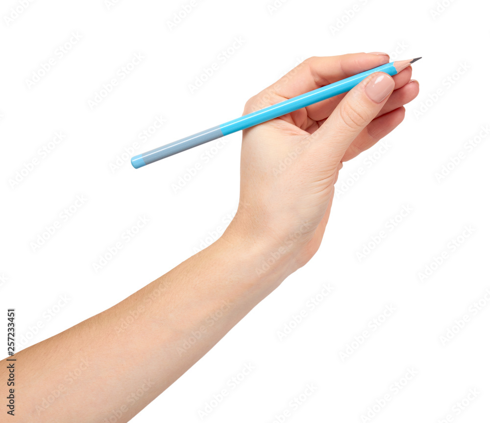 Hand with pencil, drawing or writinng gesture. Hand with pencil, drawing or writinng gesture.