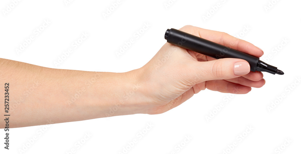 Hand with felt tip marker, drawing or writinng gesture. Hand with felt tip marker, drawing or writinng gesture.