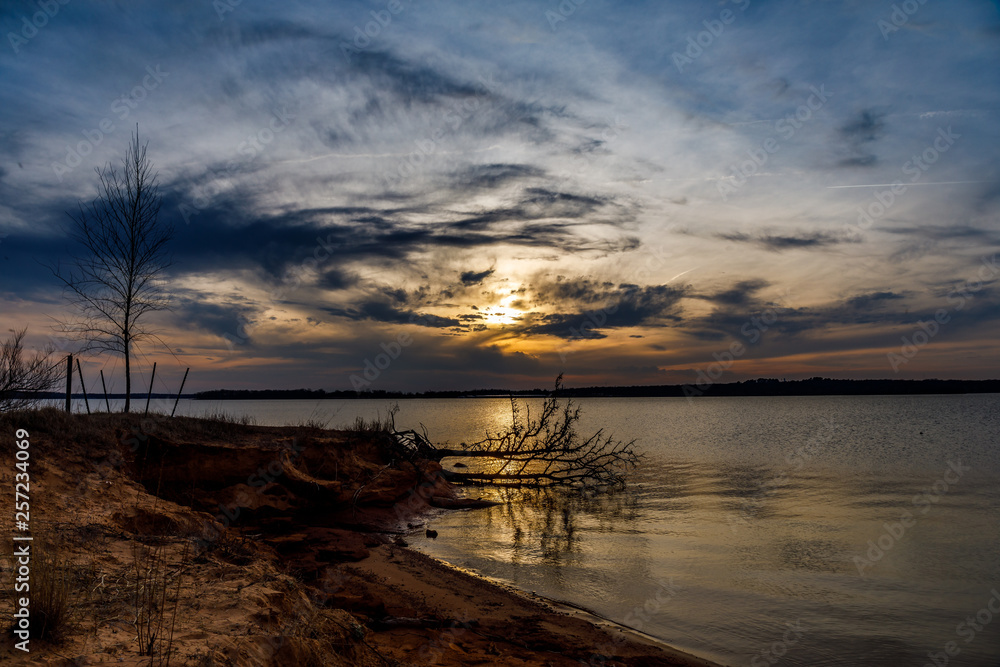Sunset at a lake in Oklahoma.
