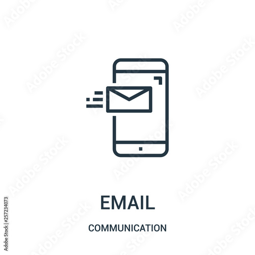 email icon vector from communication collection. Thin line email outline icon vector illustration. Linear symbol for use on web and mobile apps, logo, print media.
