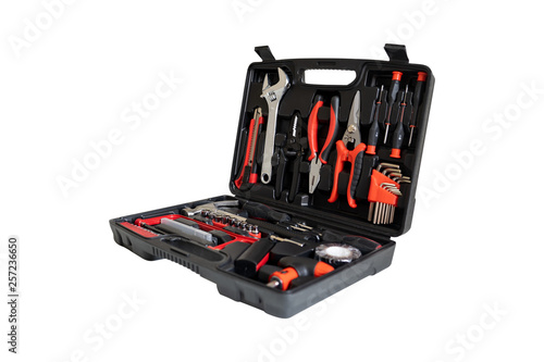 Black toolbox isolated on white