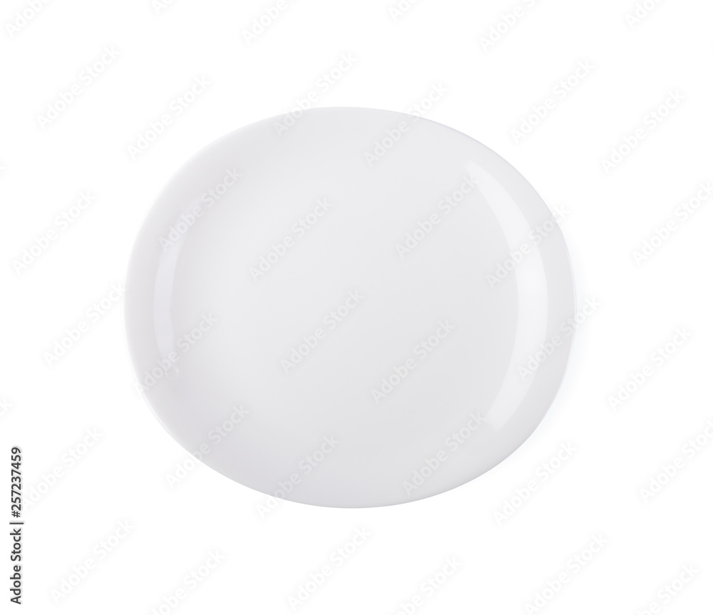 empty plate top view on white background empty plate top view on white background
