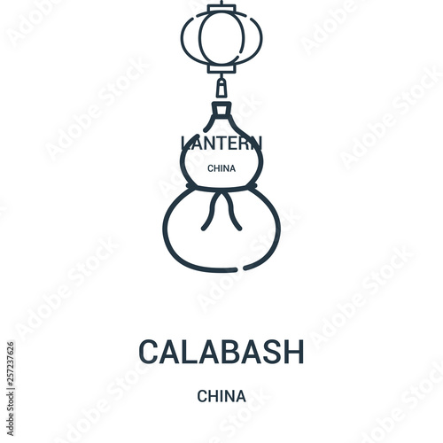 calabash icon vector from china collection. Thin line calabash outline icon vector illustration. Linear symbol for use on web and mobile apps, logo, print media.