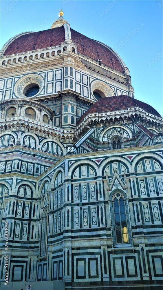 Fototapeta premium Cathedral, Florence, Italy, summer sunny day, blue sky