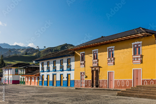 Fototapeta Naklejka Na Ścianę i Meble -  colorful buildings of San Felix near Salamina Caldas in Colombia South America