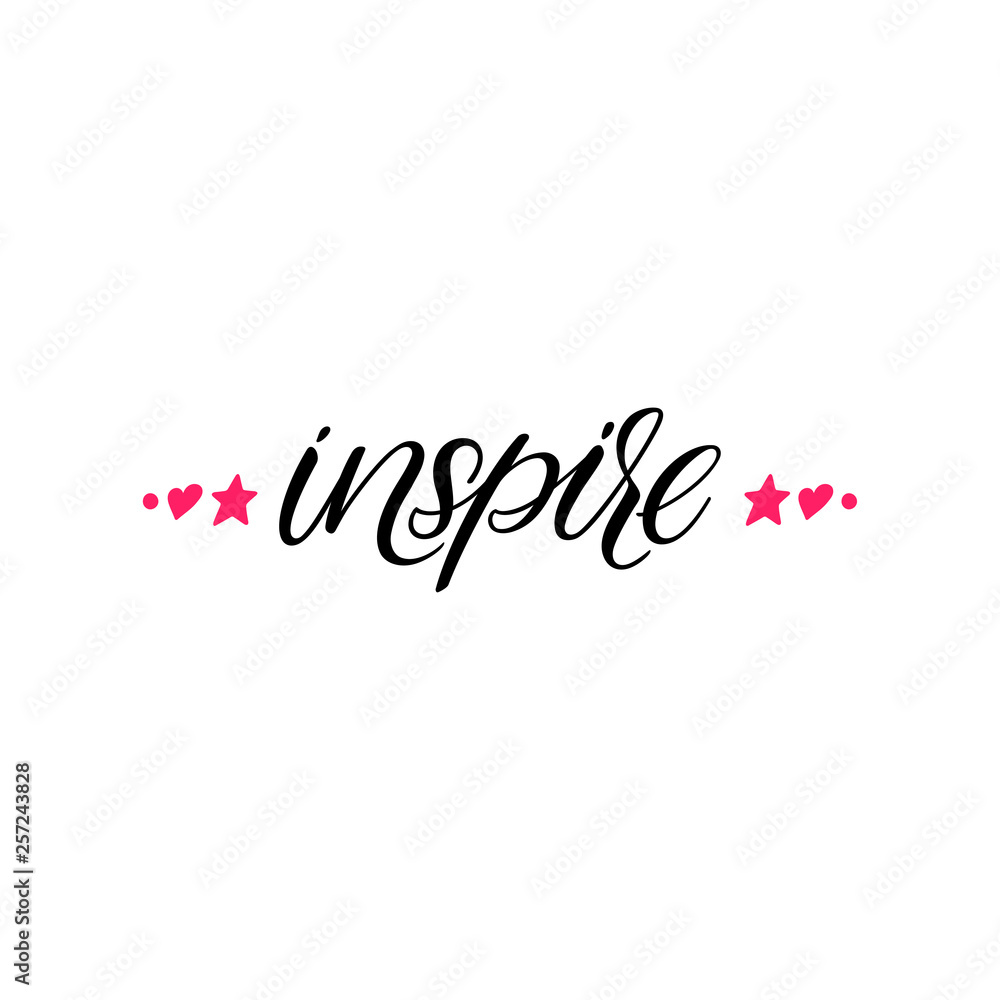 Inspire hand lettering text