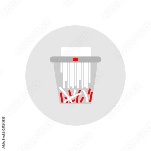 Recycle bin for trash and garbage. Vector flat icon for web. Circle design. photo