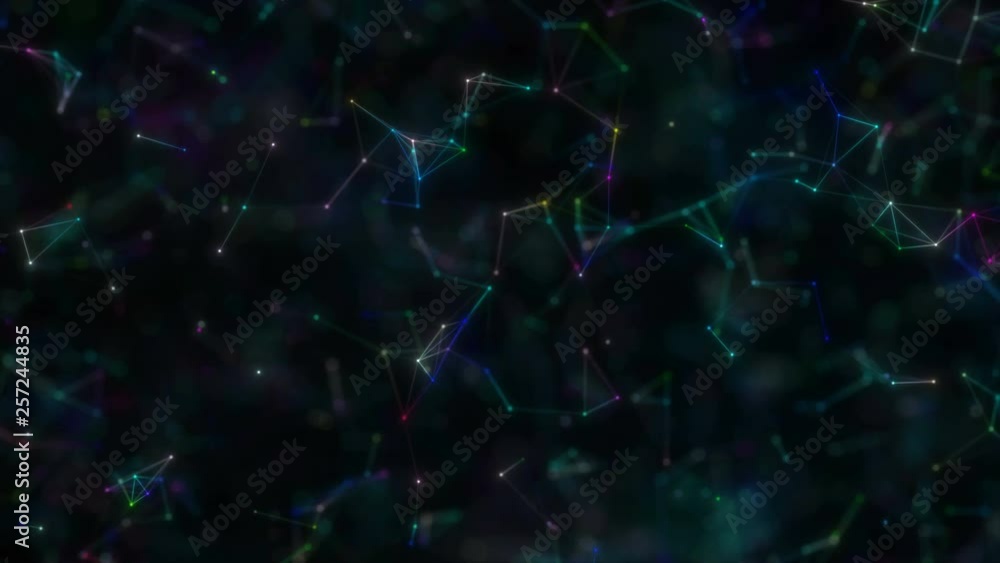 Colored particles in space. Seamless loop. Colored particles in space. Seamless loop.