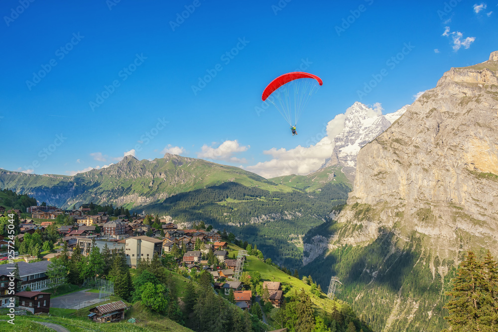The picturesque surroundings of Murren, Switzerland The picturesque surroundings of Murren, Switzerland