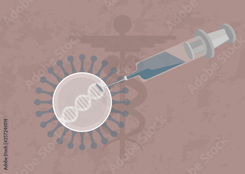 Creating a vaccine. Modification a dna or rna of virus for convert them to vaccine