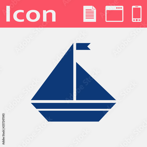 Vector icon of yacht