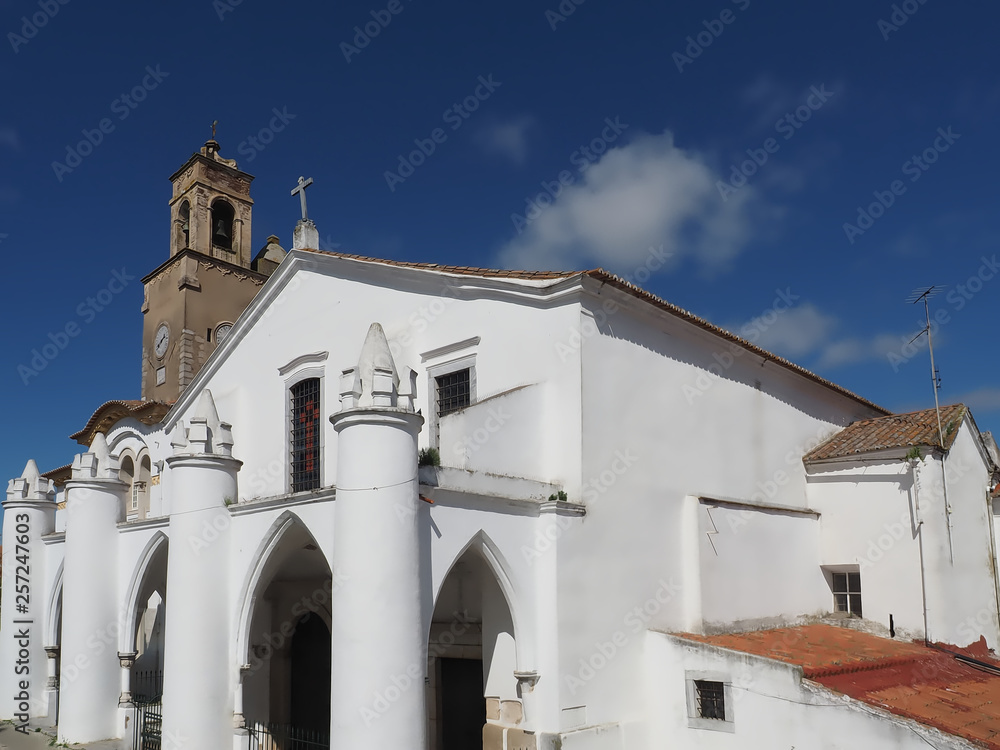 Sightseeing with historic buildings in Beja in Portugal