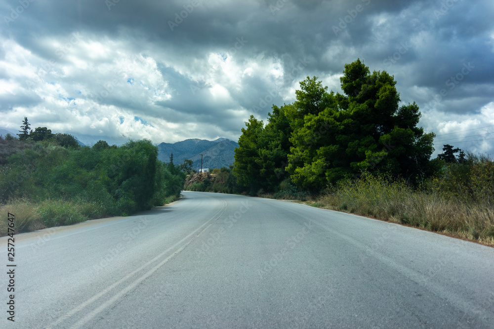 Main highway in Crete pedgus across the island Main highway in Crete pedgus across the island