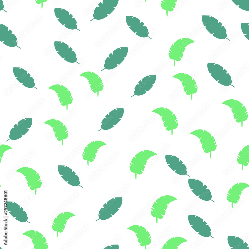 Leaves Seamless vector Pattern. Flat style floral Background
