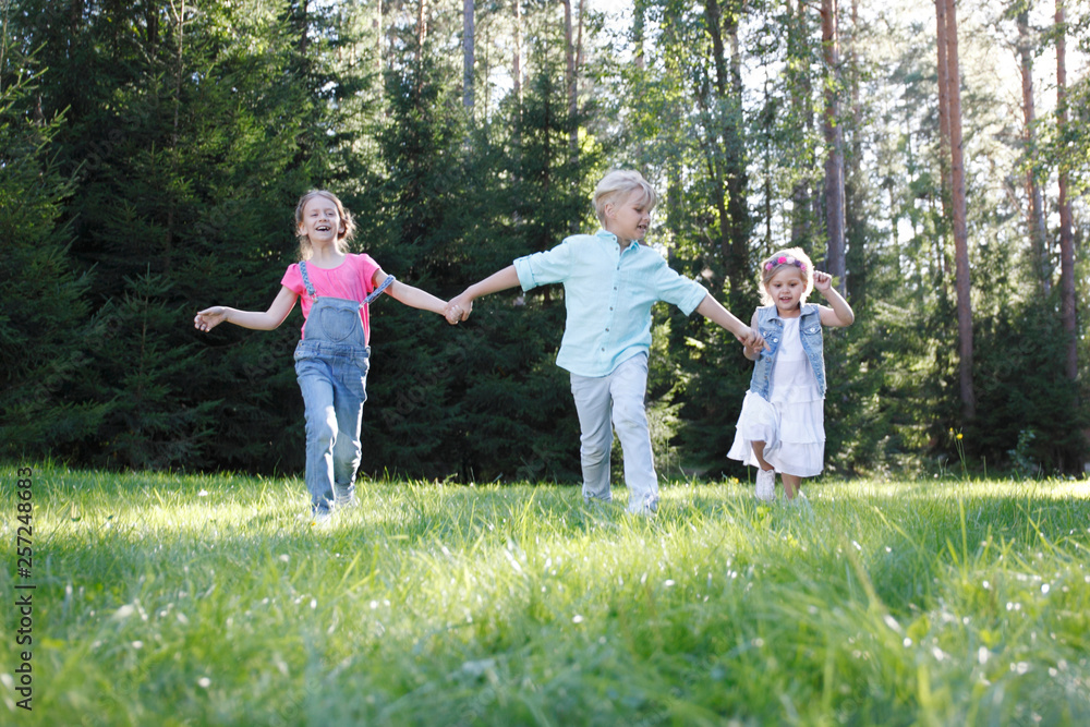 Children running in park Children running in park