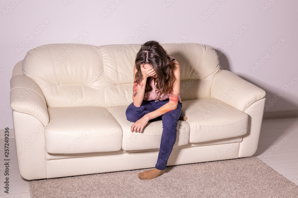 Victim, abuse and domestic violence - Woman crying, suffering domestic violence Victim, abuse and domestic violence - Woman crying, suffering domestic violence