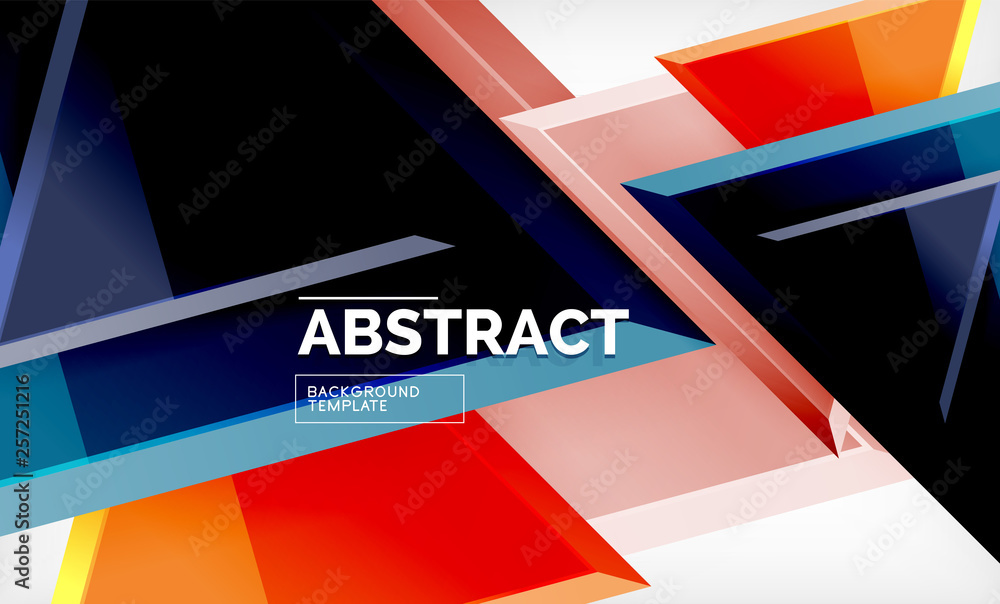 Flying triangles compostion geometric background Flying triangles compostion geometric background