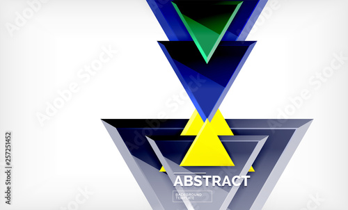 Flying triangles compostion geometric background