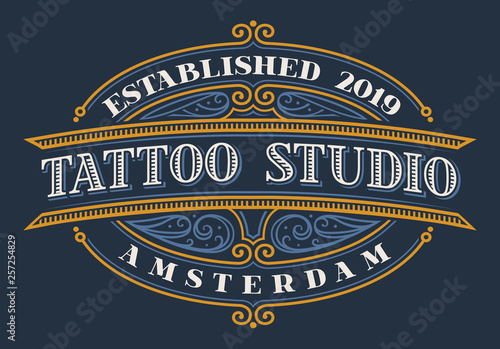 Vintage lettering for tattoo studio