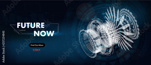 Abstract gear wheel mechanism background. Engineering drawing abstract industrial background with a cogwheels. Futuristic engineering background. 3D isometric vector illustration.