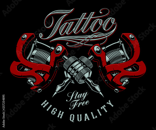 Vector illustration of tattoo machines