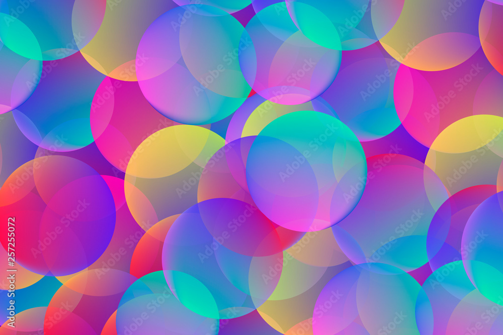 Colorful geometric gradient background. Abstract texture with spheres