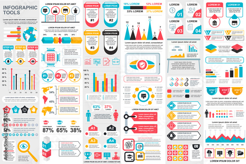 Infographic elements data visualization vector design template. Can be used for steps, options, business processes, workflow, diagram, flowchart concept, timeline, marketing icons, info graphics.