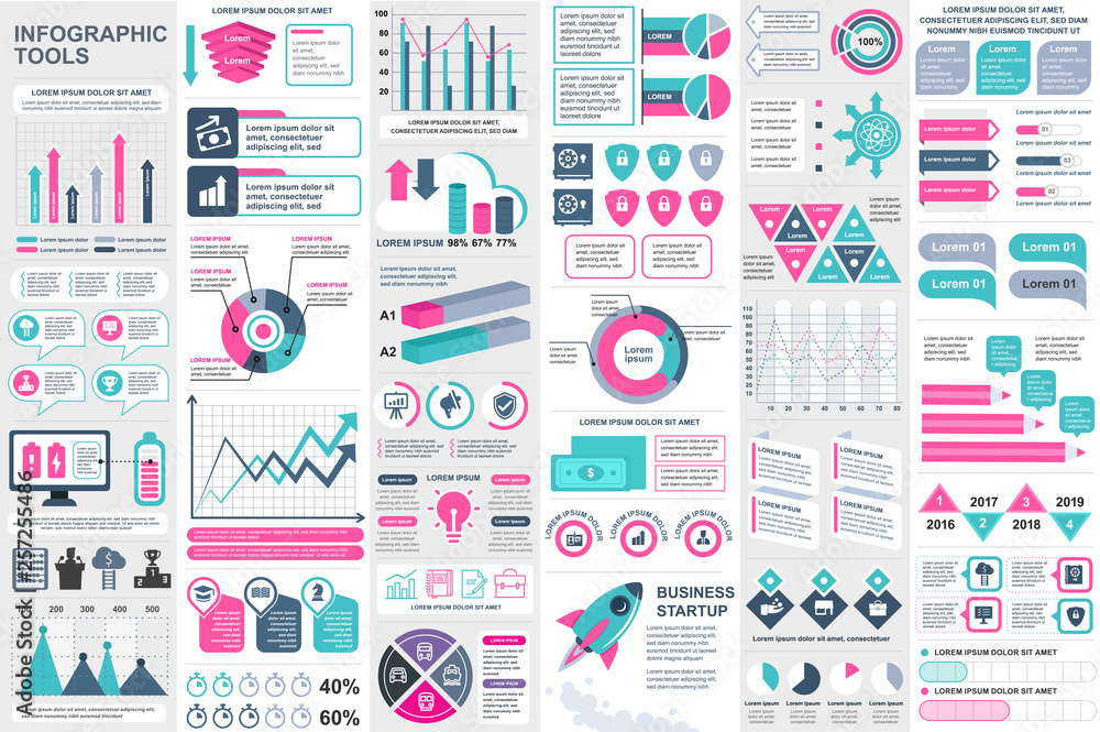 Infographic elements data visualization vector design template. Can be used for steps, options, business processes, workflow, diagram, flowchart concept, timeline, marketing icons, info graphics. - obrazy, fototapety, plakaty 