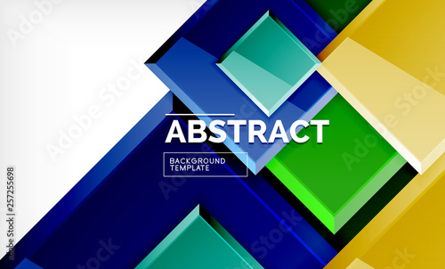 Geometric abstract background, modern square design