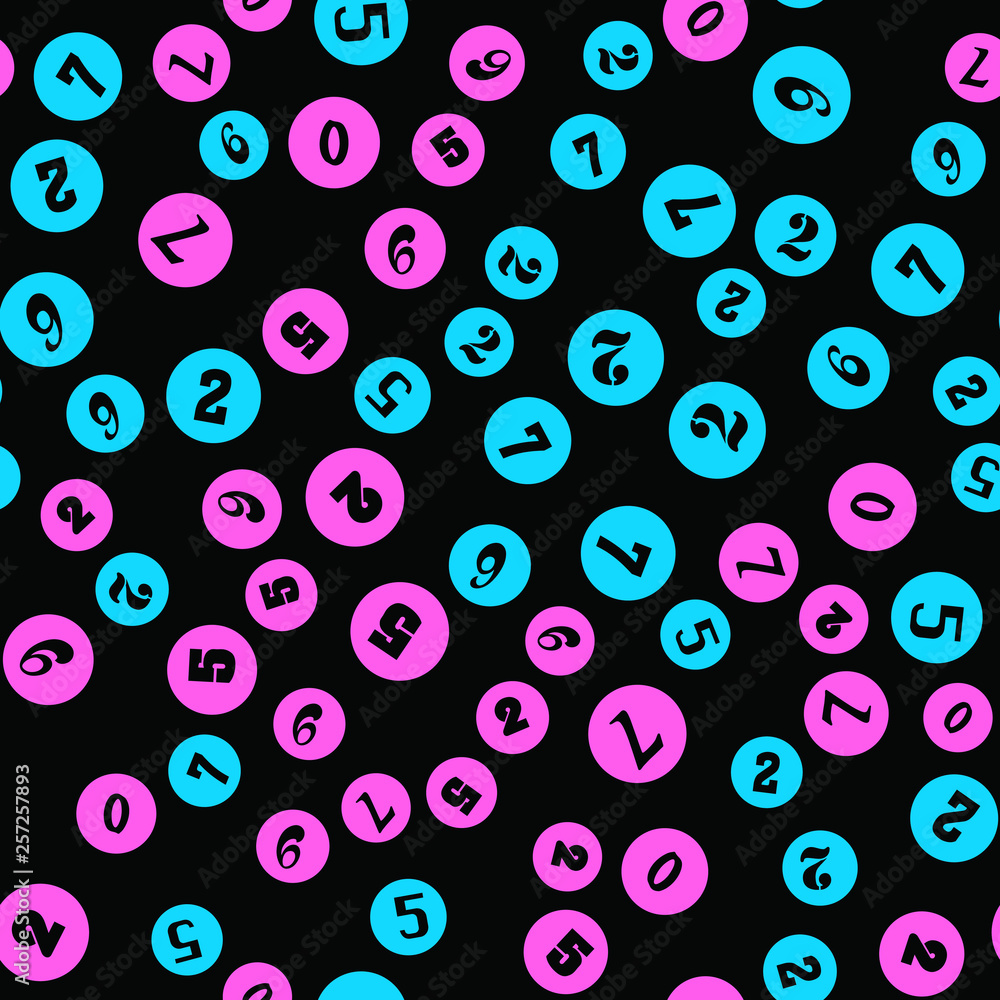 Numbers and circles education, school concept. Seamless vector EPS 10 pattern. Flat style Numbers and circles education, school concept. Seamless vector EPS 10 pattern. Flat style
