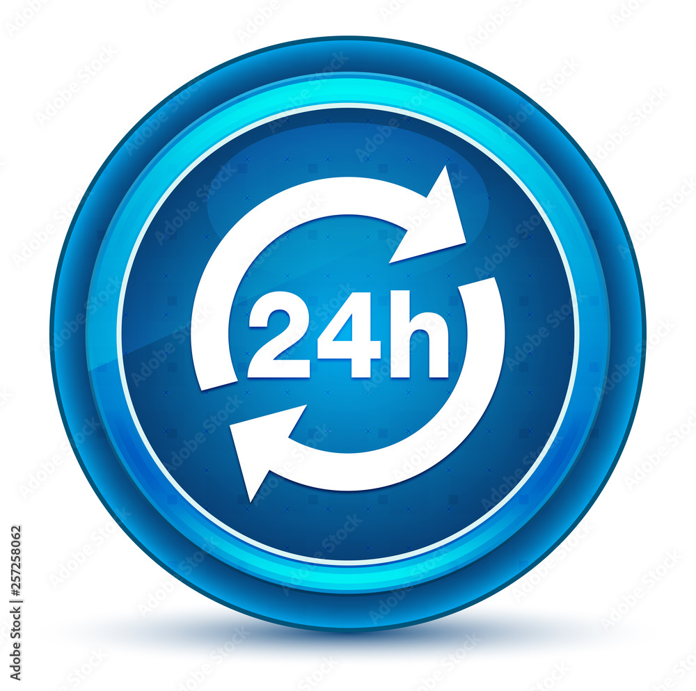 24 hours update icon eyeball blue round button 24 hours update icon eyeball blue round button