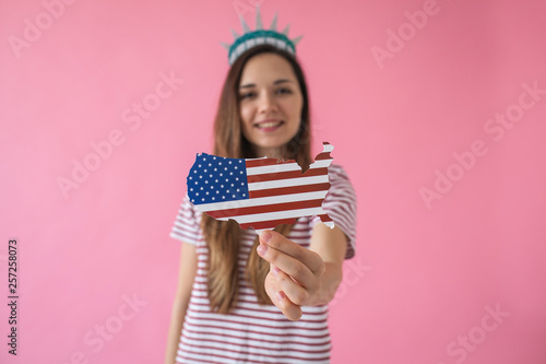 Girl as a statue of liberty...