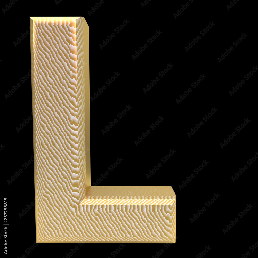 Golden stripe letter l