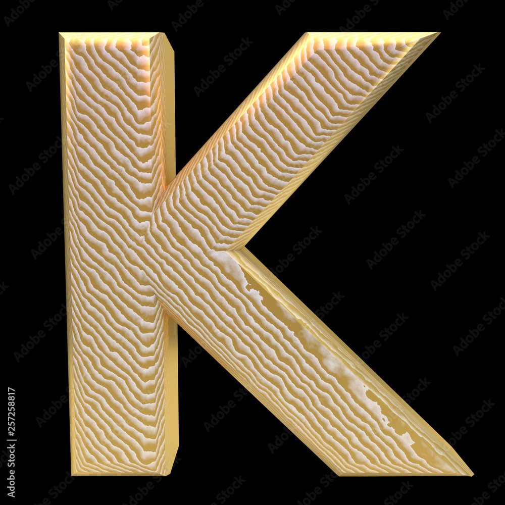 Golden stripe letter k