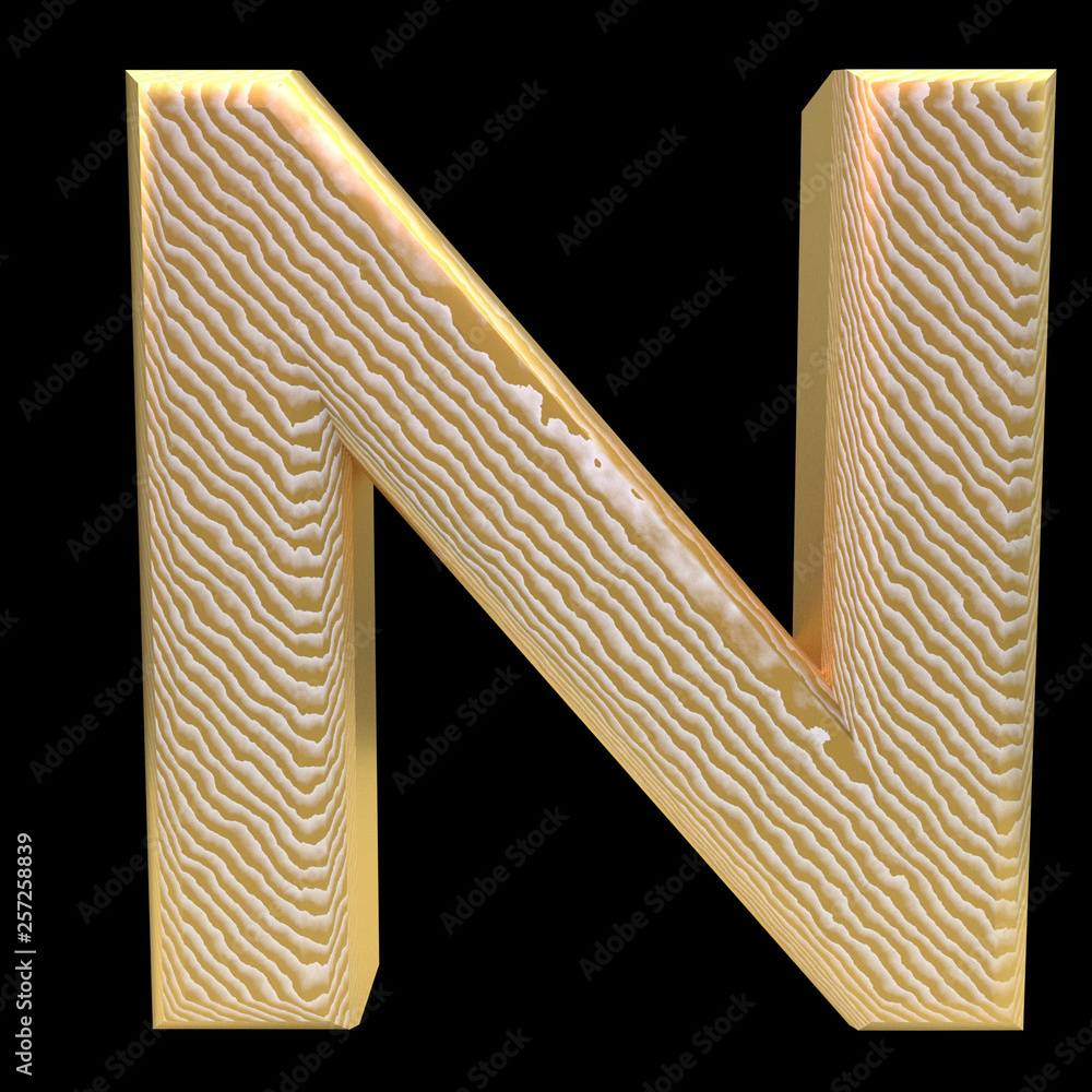 Golden stripe letter n