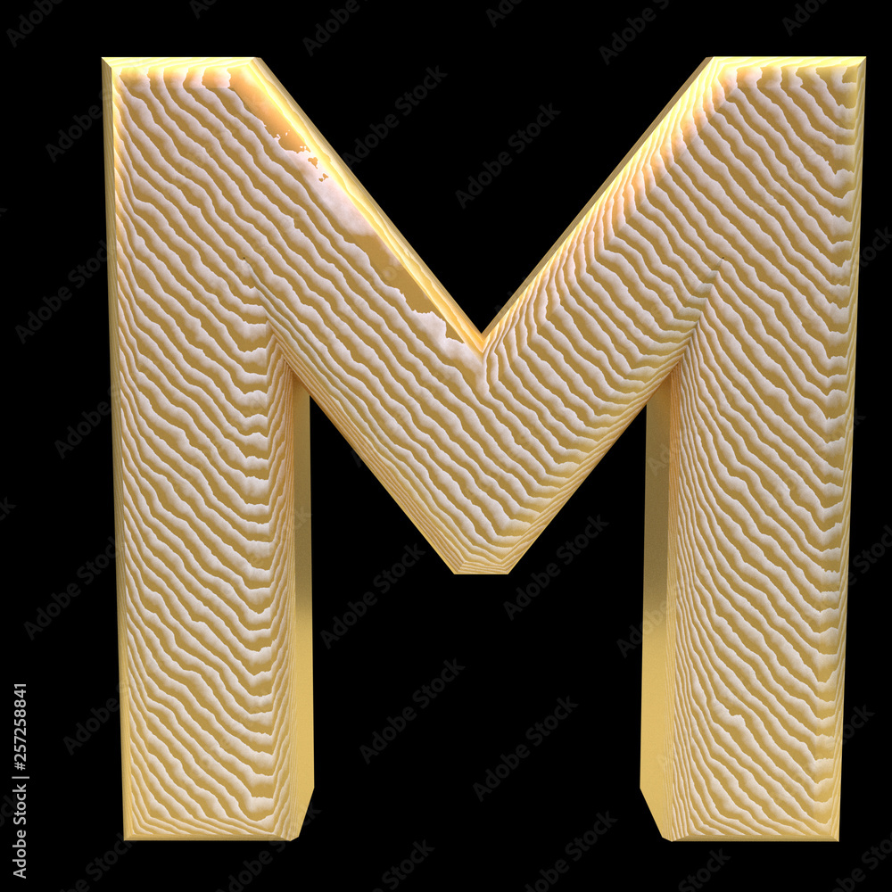 Golden stripe letter m
