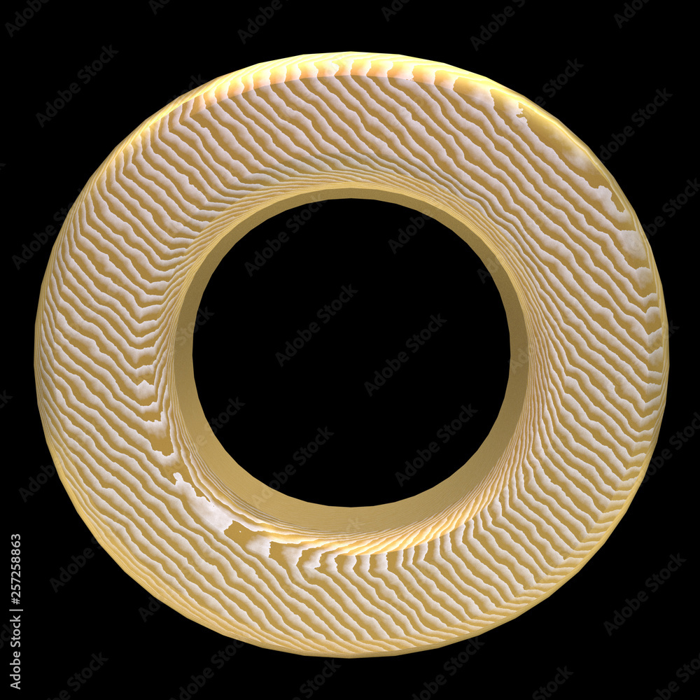 Golden stripe letter o