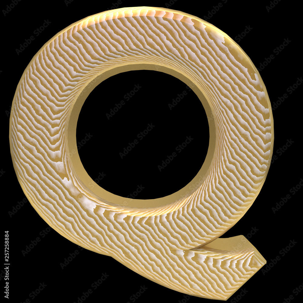 Golden stripe letter q