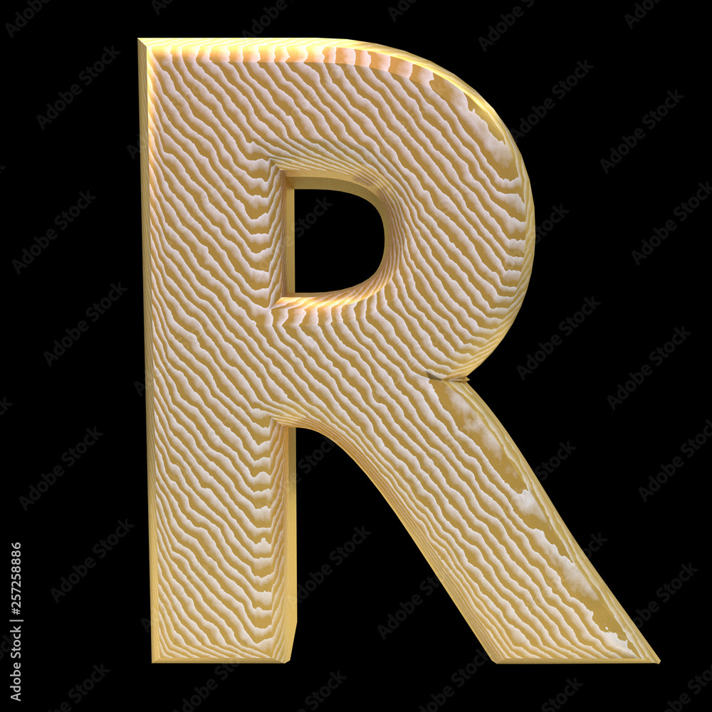 Golden stripe letter r