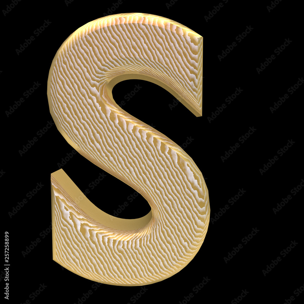 Golden stripe letter s