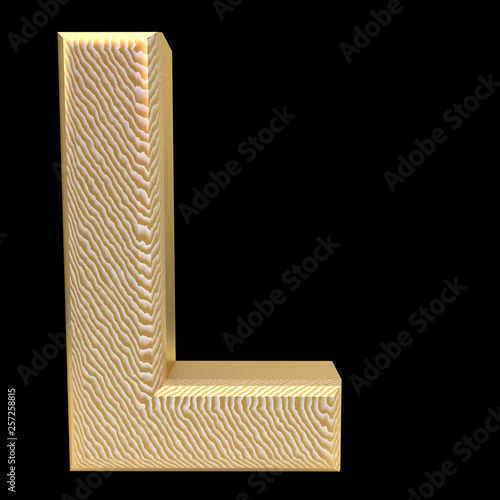 Obraz na płótnie Golden stripe letter l w salonie